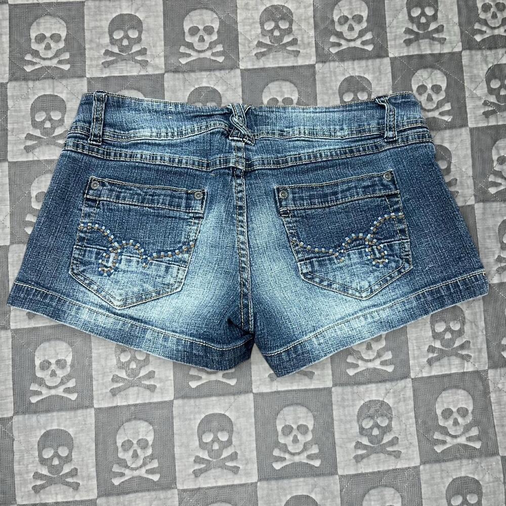 Y2k low rise cargo denim shorts
